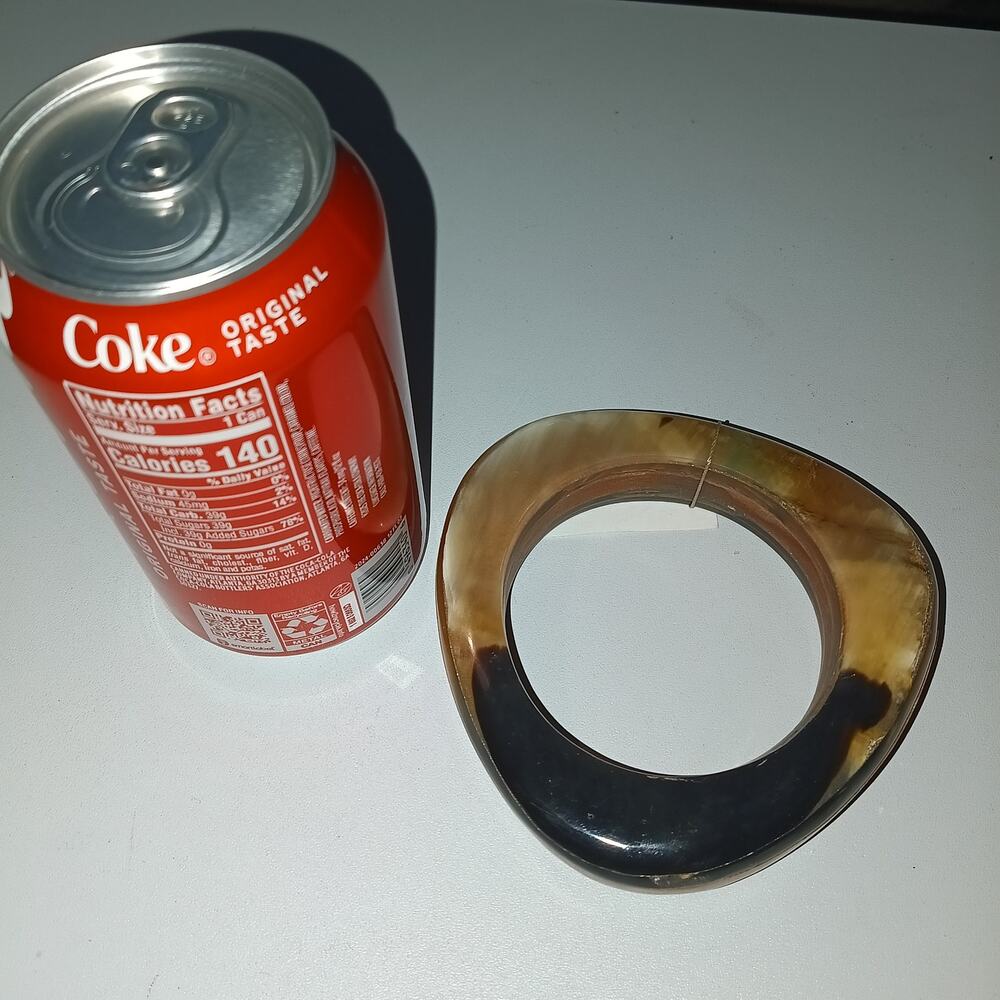 Iris Apfel & Bajalia Triangular Horn & Wood Bangl… - image 5